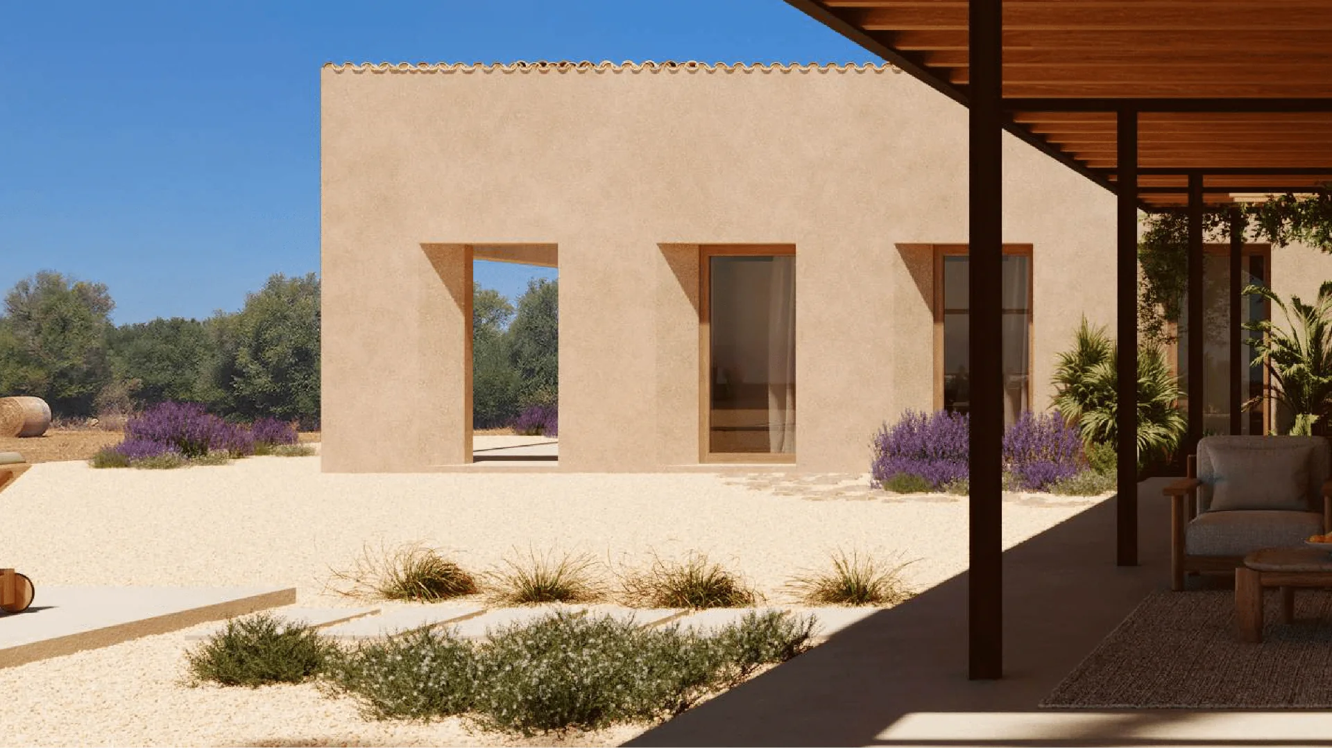 Architectural visualization of a proposed guest bedroom suite